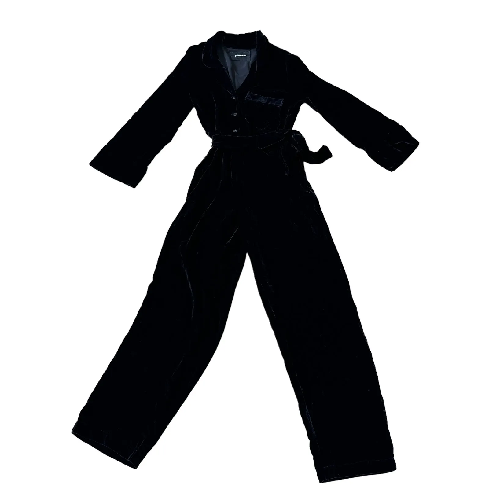 Reformation Black Velvet Jumpsuit - Image 5