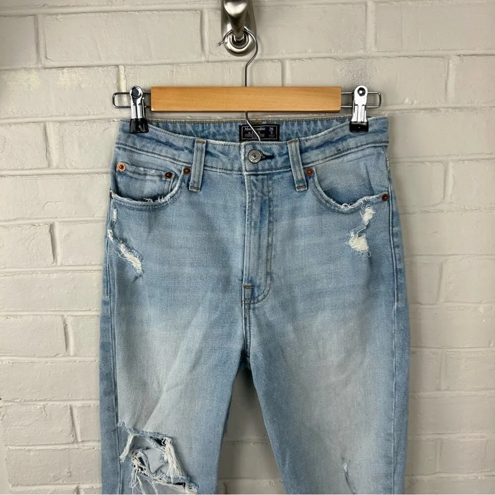 Abercrombie & Fitch Simone High Rise Slim Distressed Jeans Size 26/2 - Image 4