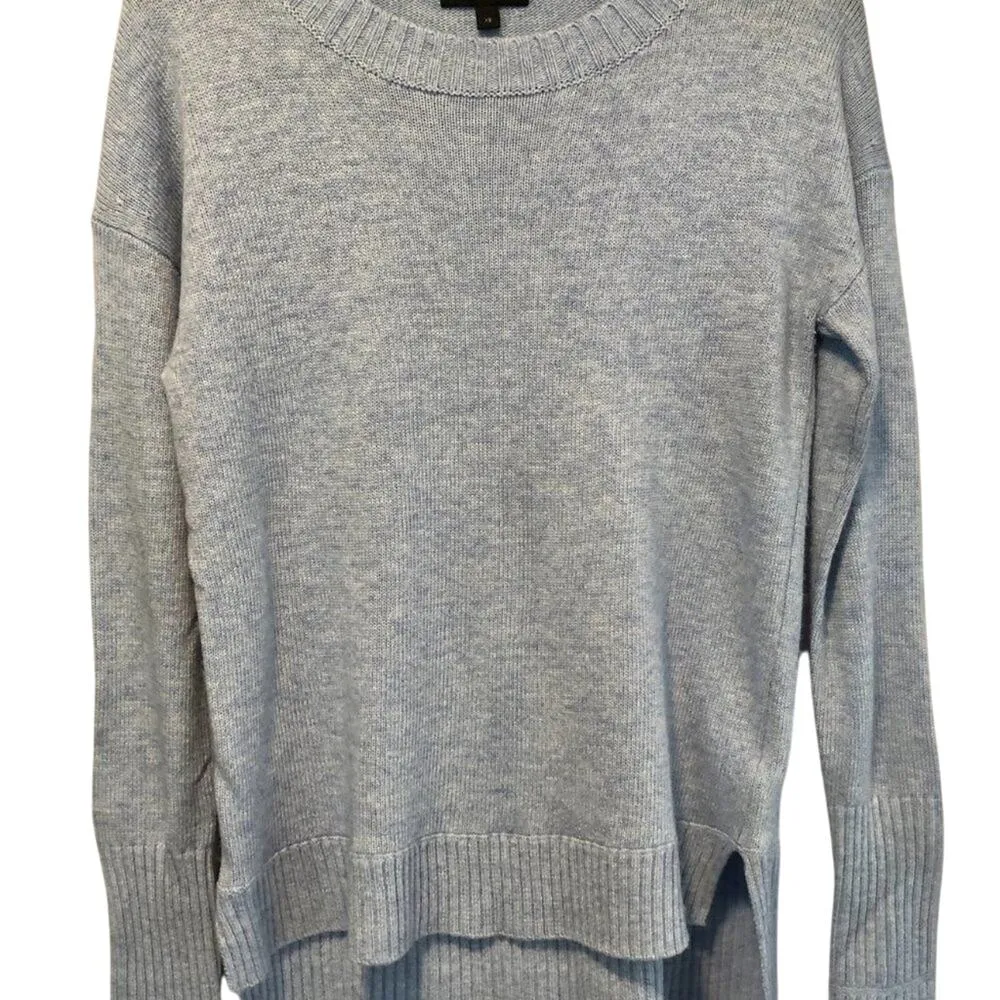 J. Crew Blue Crew Neck Ribbed Knit Pullover Sweater Wool Blend XS NEW - Image 3