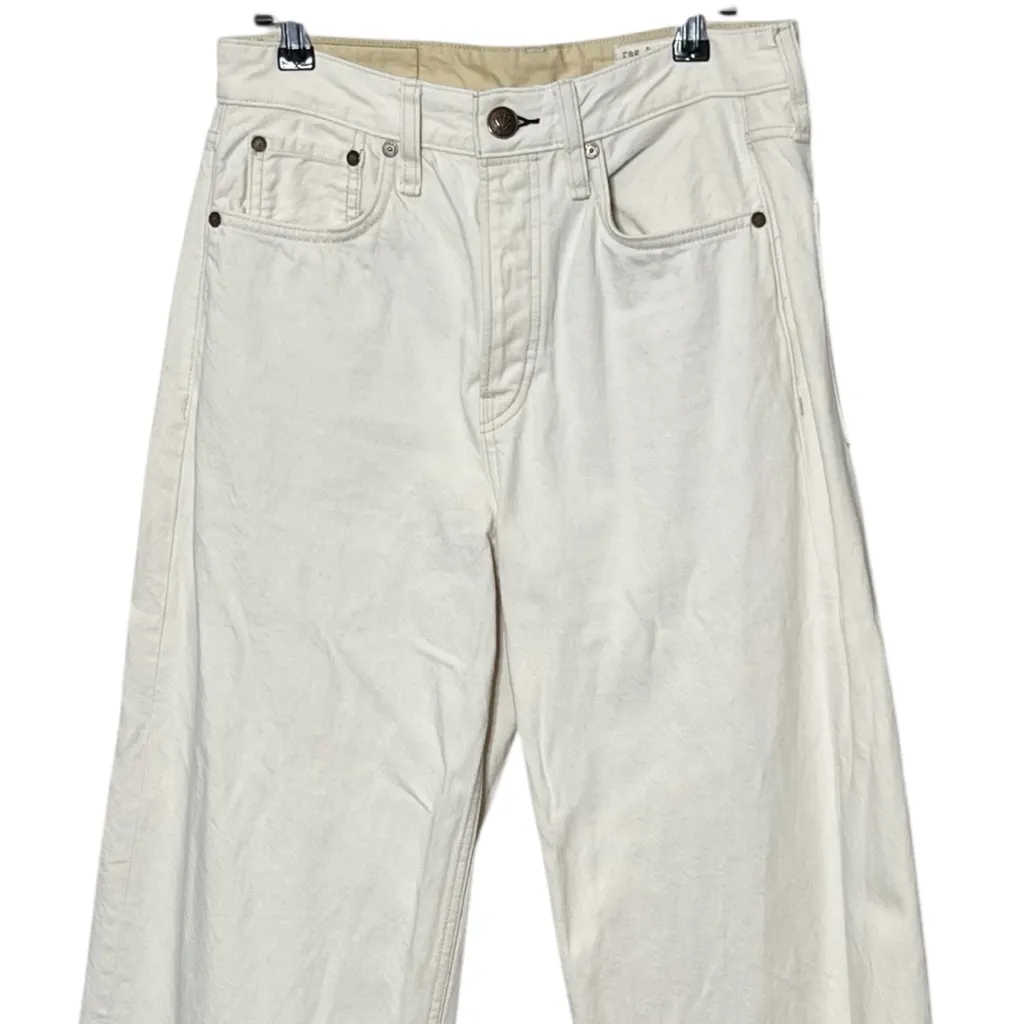 rag & bone Maya High-Rise Ankle Wide Leg Jeans Ecru Size 27 Organic Cotton - Image 3