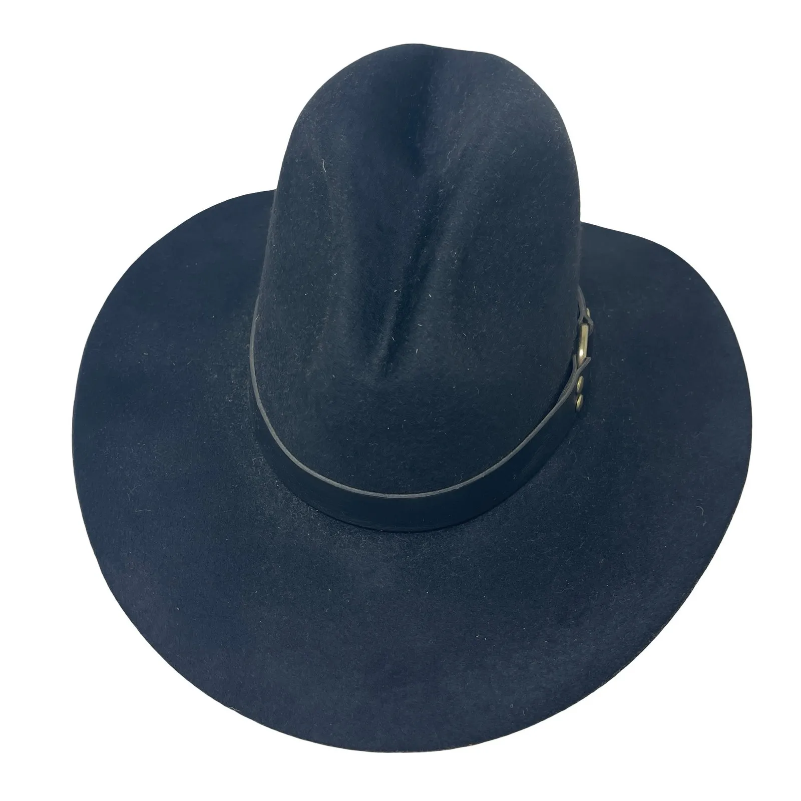 Frye  Black Wool Felt Cowboy Hat with harnes sz S - Image 2