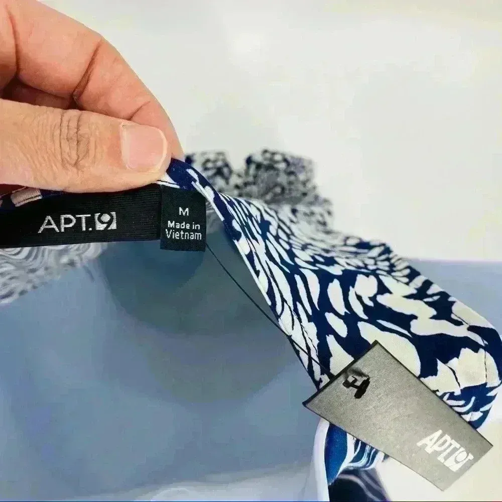 Apt.9 Women's Animal Print Navy White Cinched Waist Sleeveless Dress Size M NWT‎ - Image 6