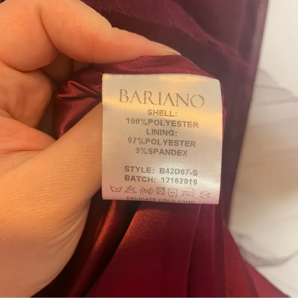 Bariano Australia Odette Tulle Midi Dress Wine Off Shoulder Sweetheart - Image 9