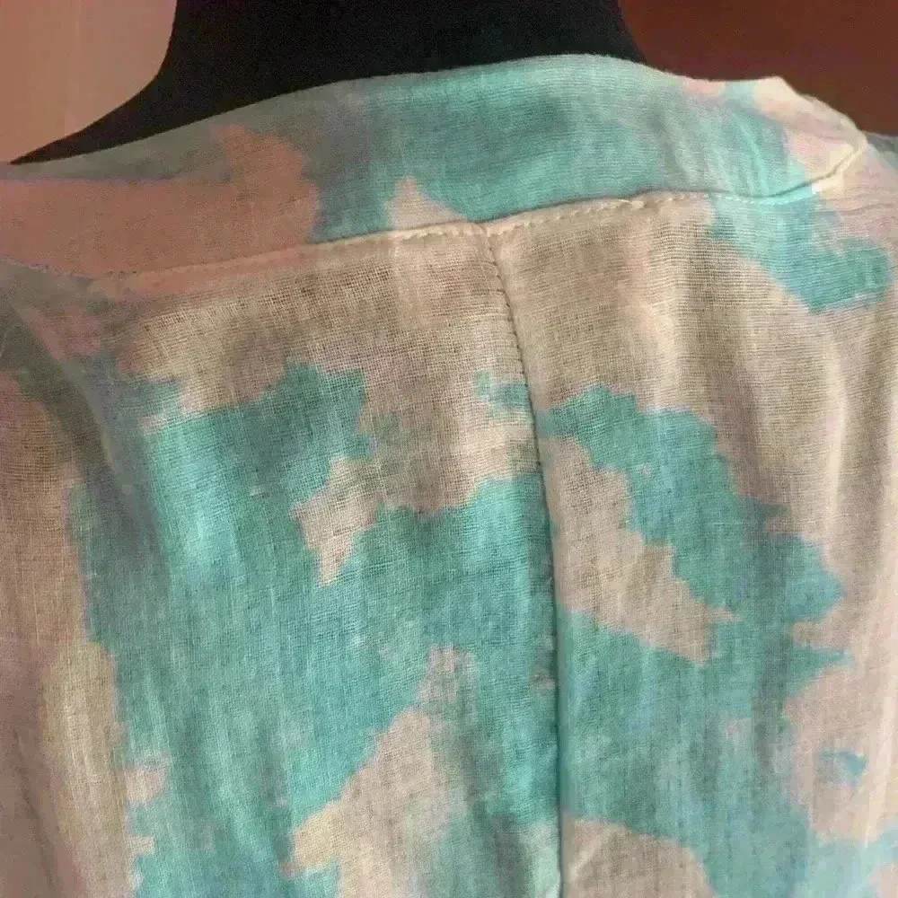 Sofia Print Dress Handmade In Italy From Boutique one Size. D7 Blue - Image 7