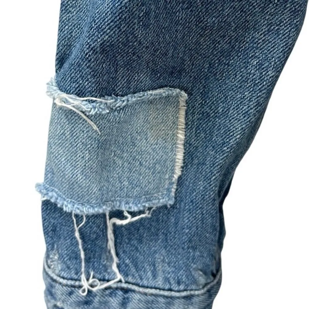 The Ragged Priest Women's Blue Patchwork Oversized Denim Jean Jacket Size S - Image 5