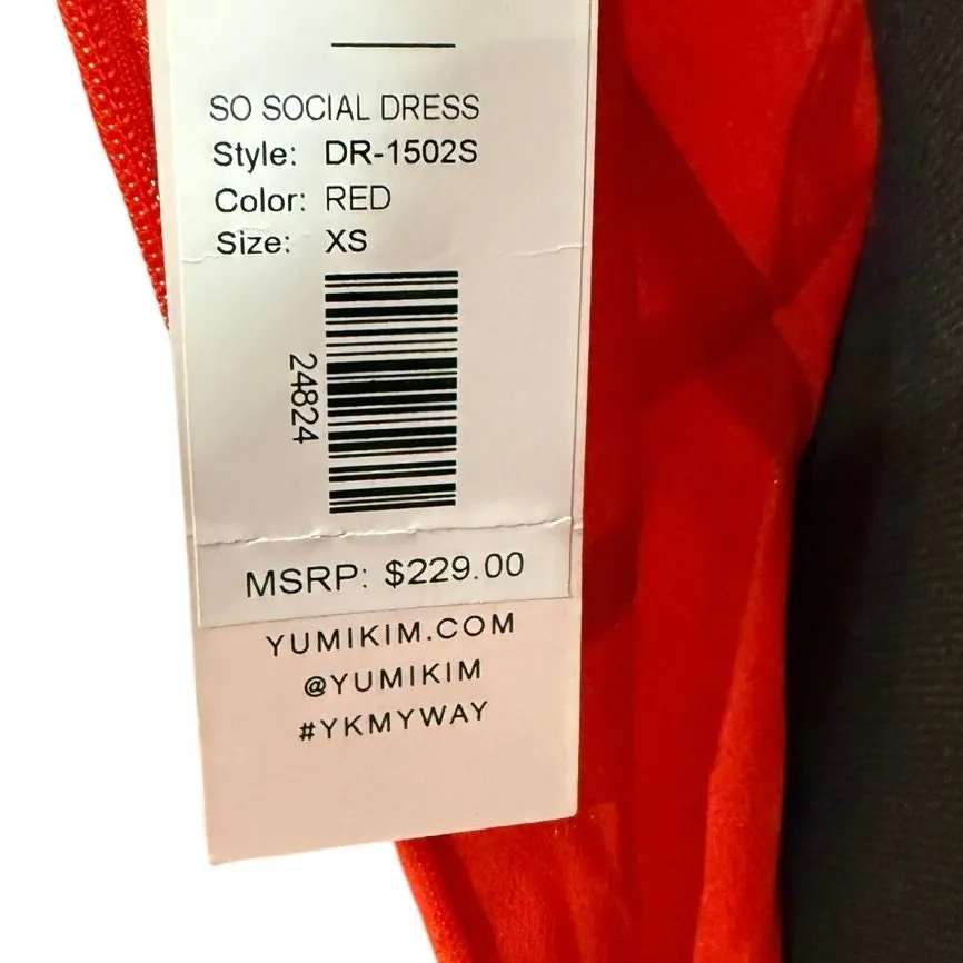 Yumi Kim So Social Red Tulip Midi Dress XS NWT Sleeveless Racerback Flawed - Image 6