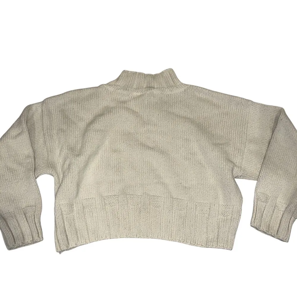 Sundance Catalog L Large Cream Thick Knit Chunky Sweater oversized - Image 7