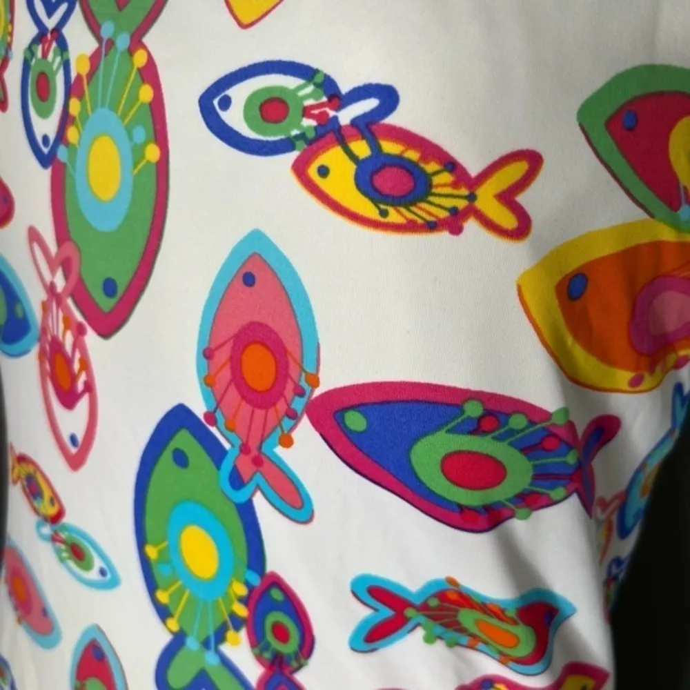 Fresh Produce white colorful fish novelty print one piece bathing suit size 14 - Image 2