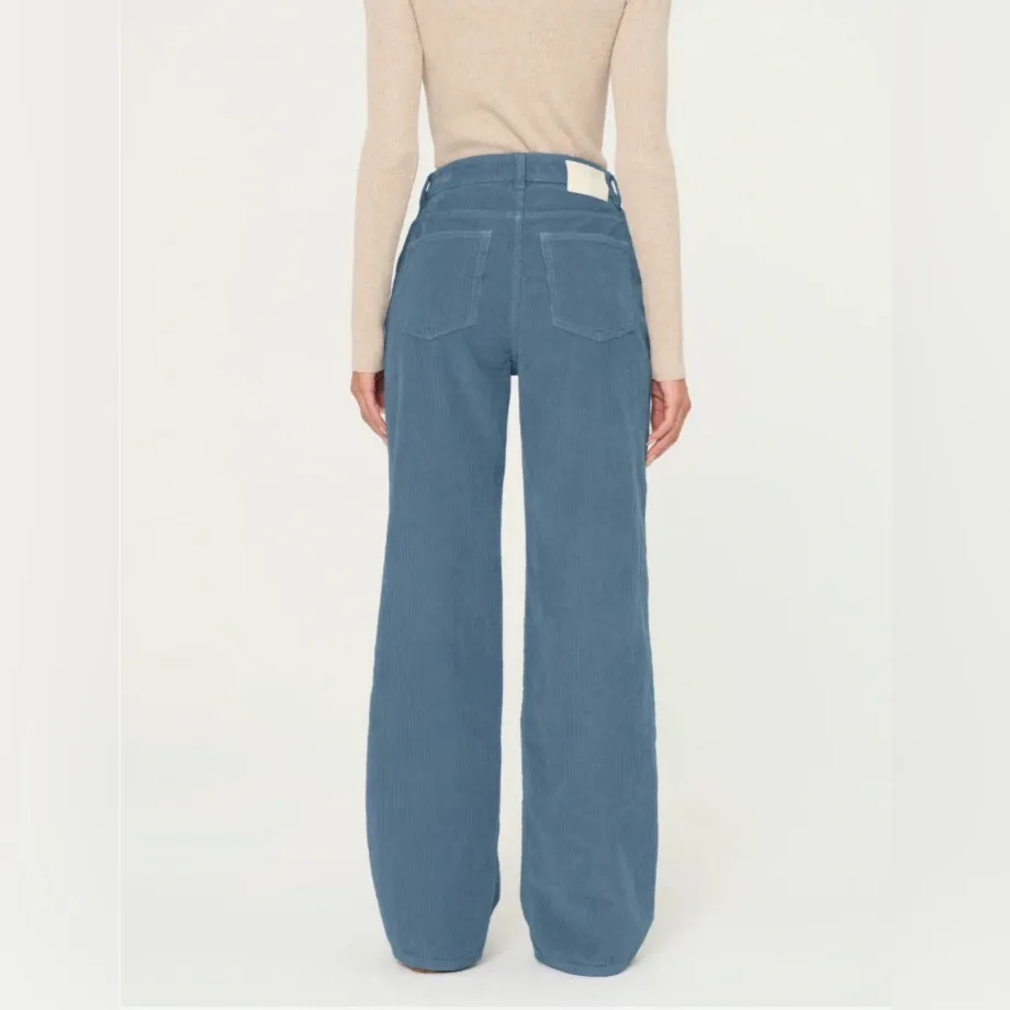 NWT DL1961 Gisele Wide Leg High Rise Corduroy Pants in Blue Size 25 - Image 2