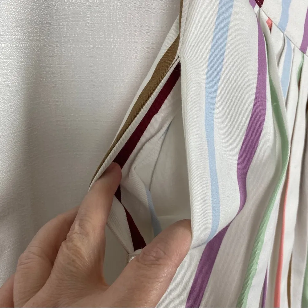 ModCloth Aspiration Creation Pastel Striped A Line Pleated Skirt Sz.L - Image 9