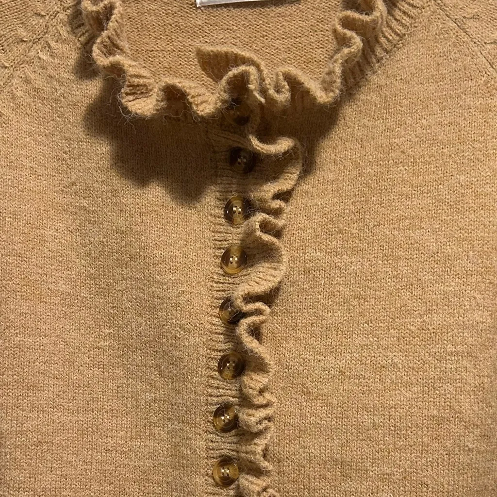 ECOWISH Tiered Ruffled Knit Sweater Medium - Image 6