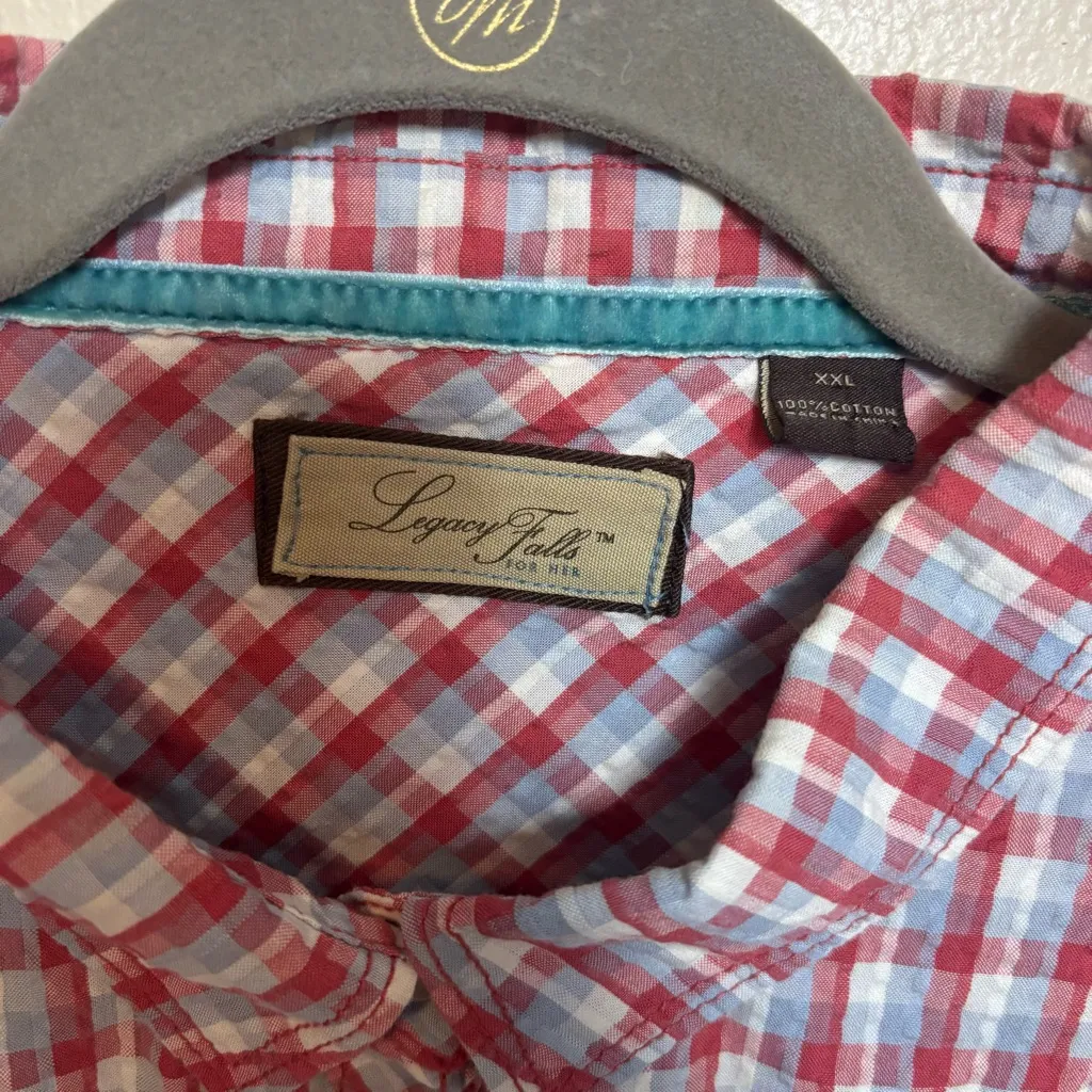 Legacy Falls for Her‎ Women's Shirt Sleeveless Plaid Size XXL Blue - Image 3