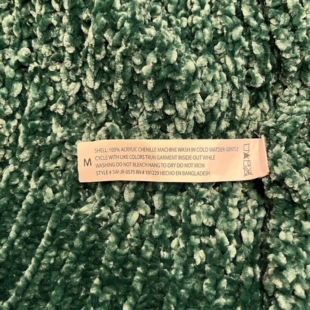 Green Chenille Sweater Cardigan - Image 12