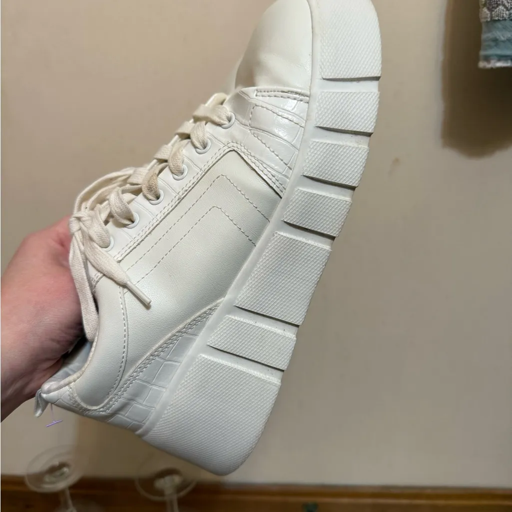 Zara | White Platform Sneakers - Image 7