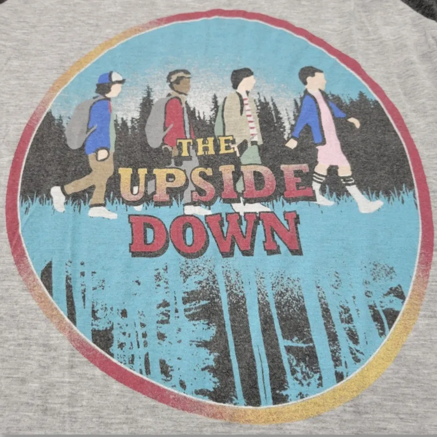Netflix Stranger Things Top Size Large The Upside Down T-Shirt Graphic Print Tee Women's Top - Image 4