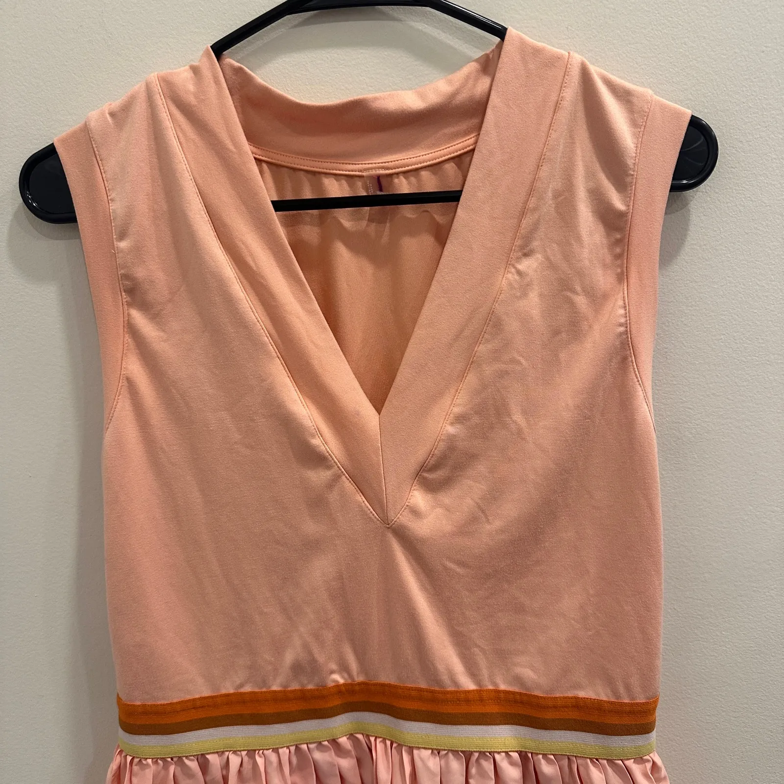 FP Movement You Got Served Peach Pink Pleated Mini Tennis Dress Sporty Sz Large - Image 5
