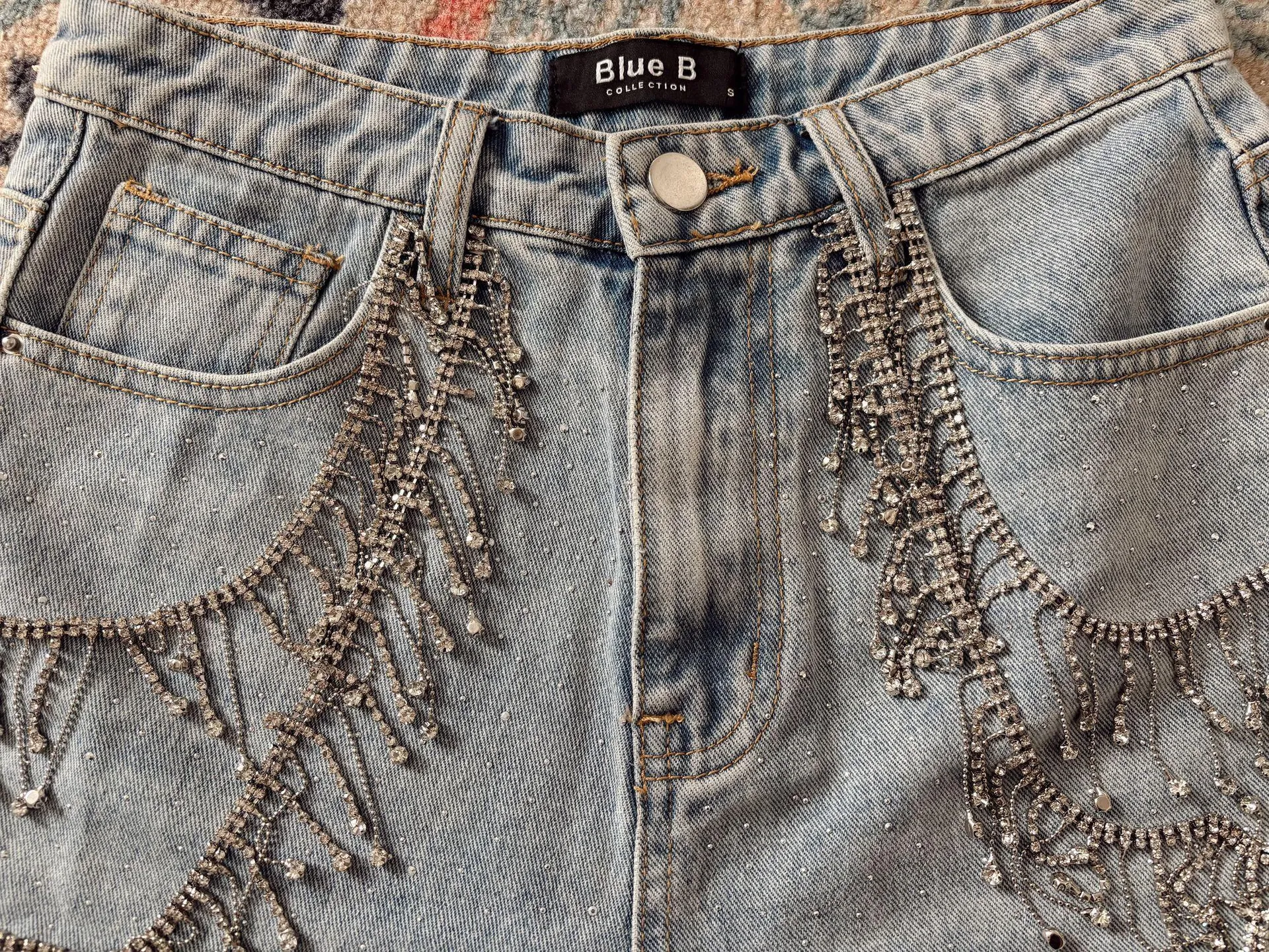 Blue bell denim Shorts - Image 3