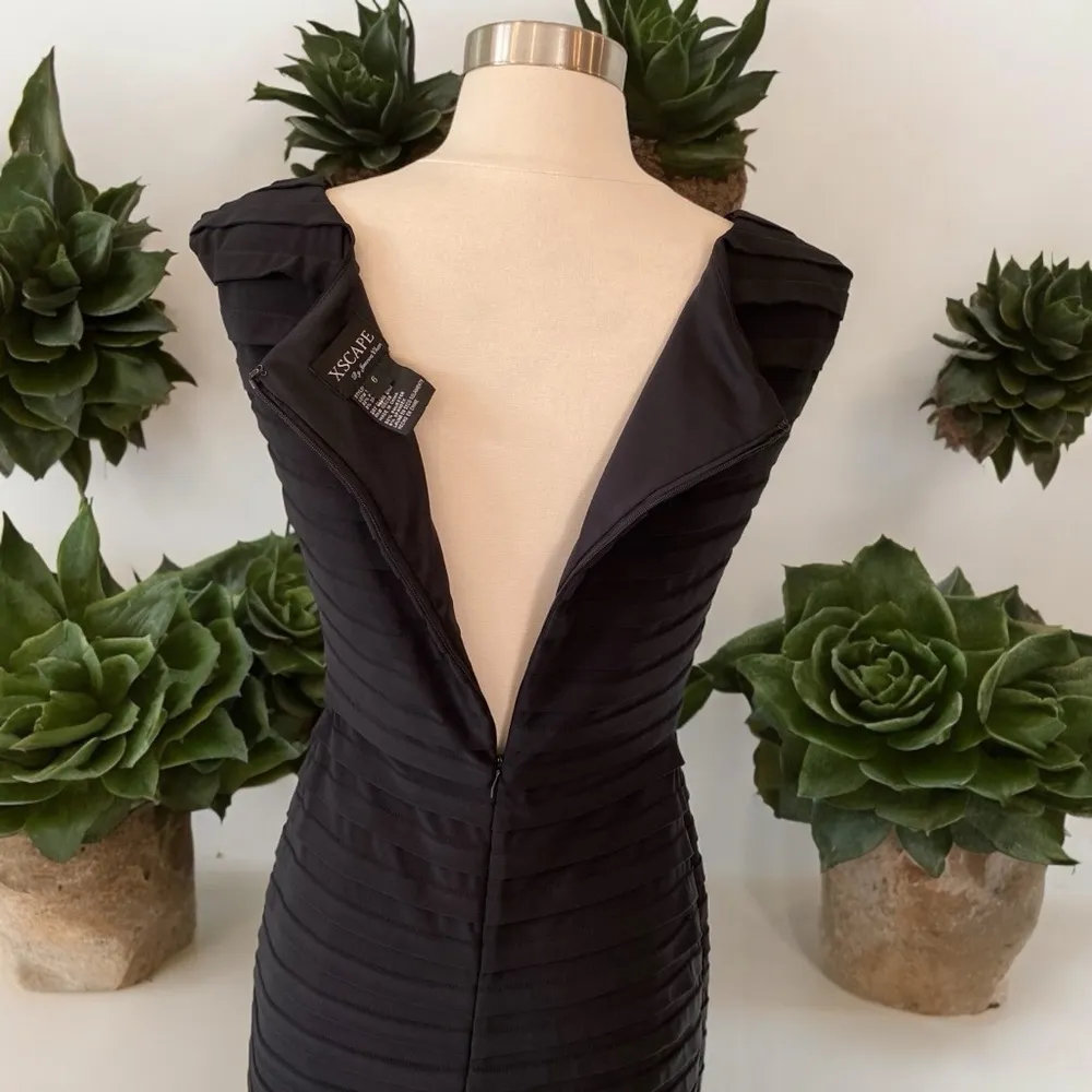 XSCAPE Joanna Chen Sleeveless Bandage Bodycon Pleated Sheath Dress - Image 9