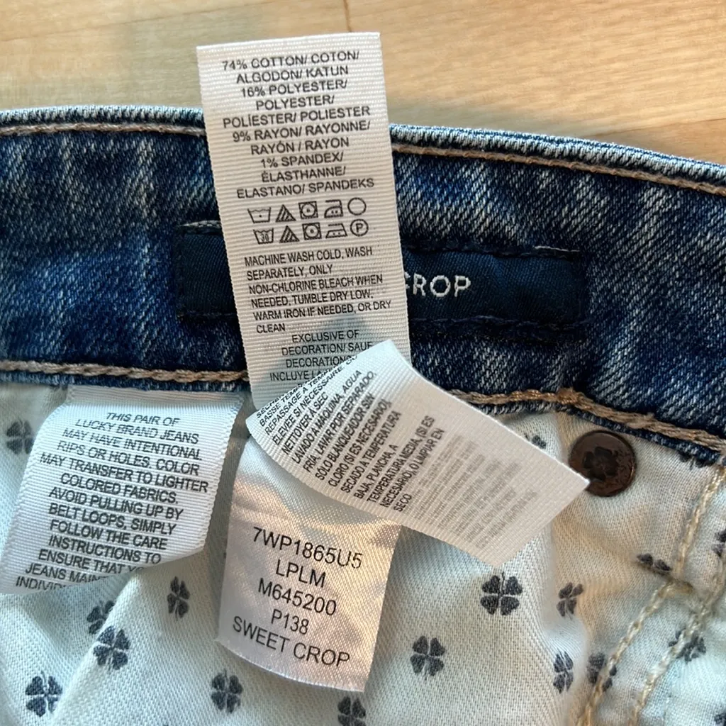 Lucky Brand Sweet Crop Mid-Rise Light Factory Distressed Crop Jean, 6 / 28 - Image 10