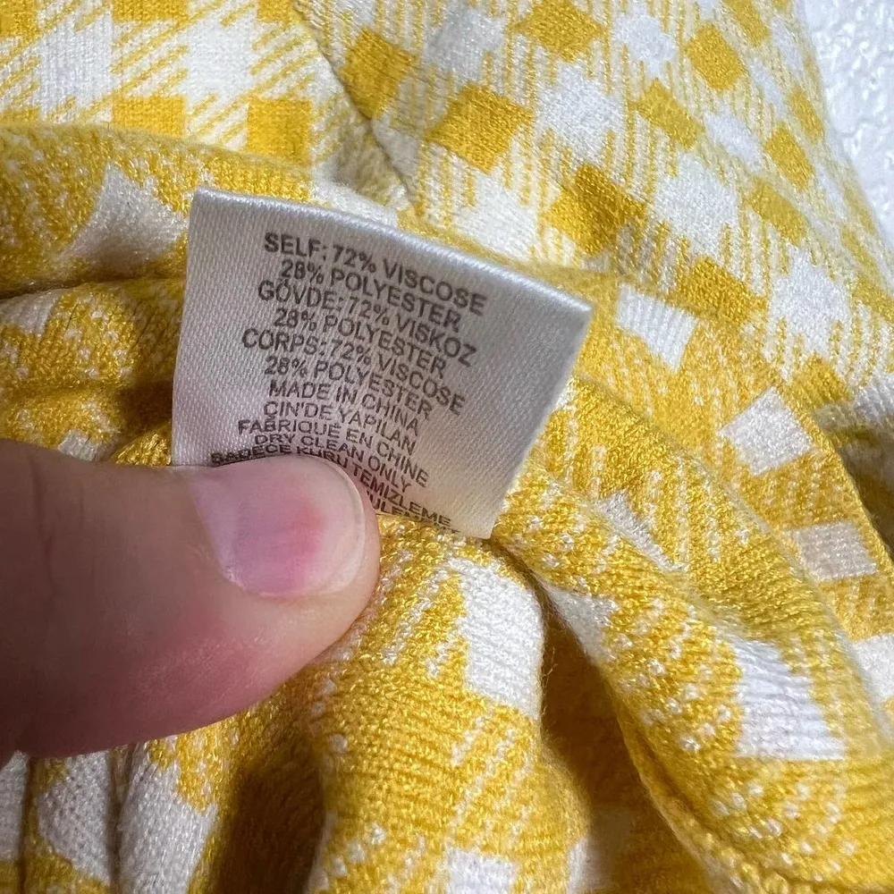 Opening Ceremony Knits Yellow White Check Gingham 2 Piece Shorts Top Set Size XS - Image 9