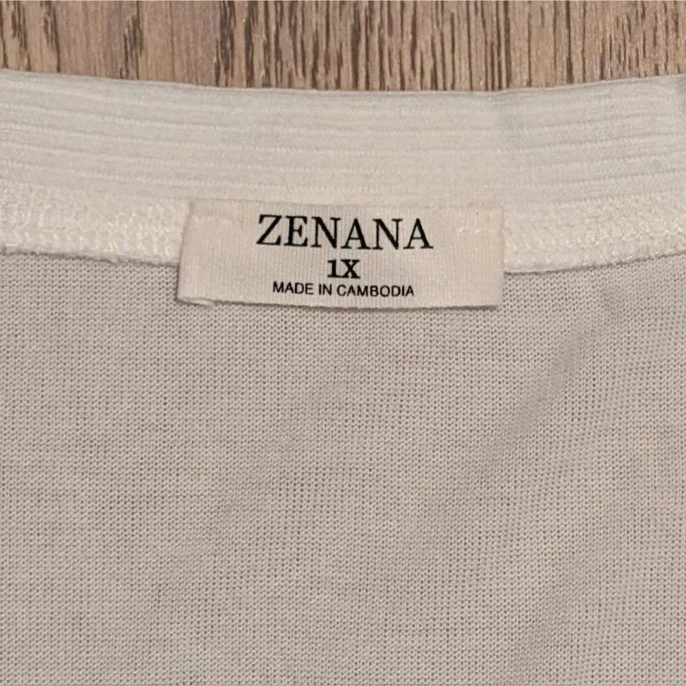 Zenana Womens Plus 2X 18 20 Cream Cardigan Sweater Snaps Slim Fit Pockets NEW - Image 3