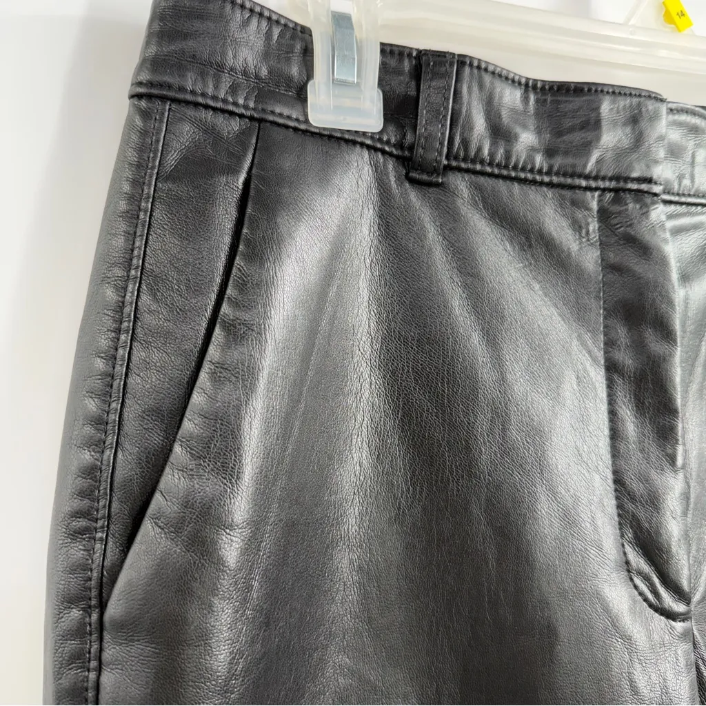 Aritzia Babaton Command Cropped Pants Mid-rise Vegan Leather pants size 10 Black - Image 3