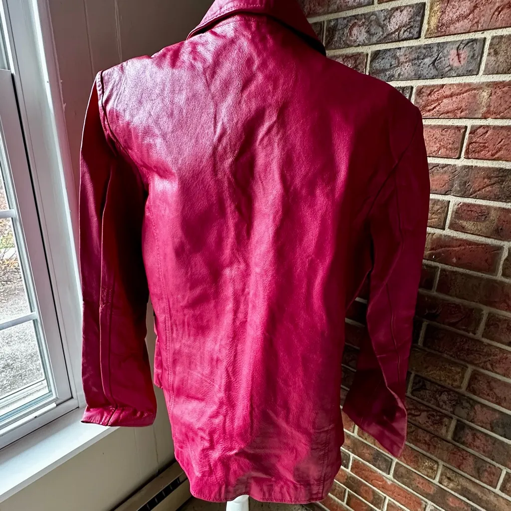 Metrostyle Women's Hot Pink Leather Blazer Dopamine Dressing Vintage Punk Rehab Size undefined - Image 11