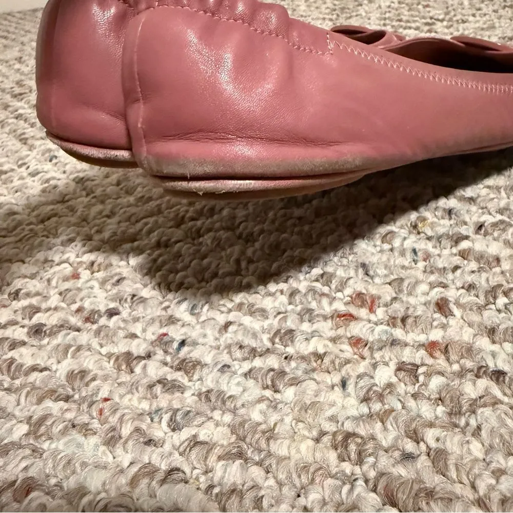 Tory Burch Minnie Travel Ballet with Leather Logo in Rosa- Size 9.5 - Image 7