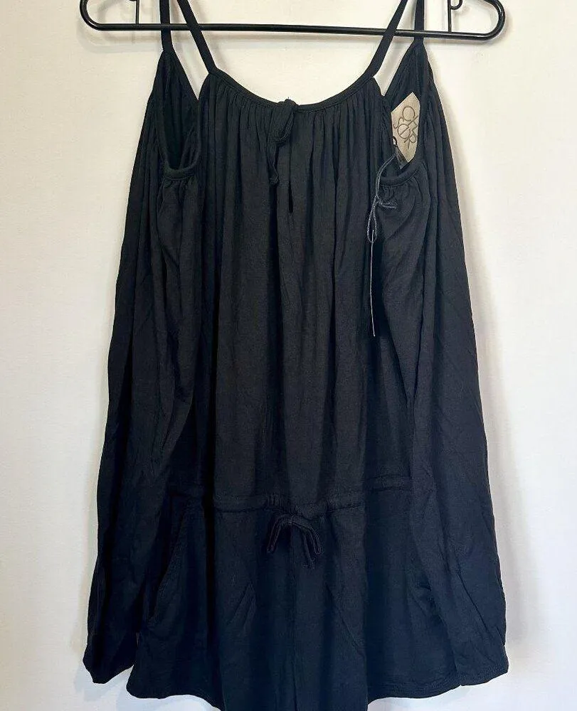 NWT Chaser Cold Shoulder Long Sleeve Romper in Black - Size: Medium - Image 3