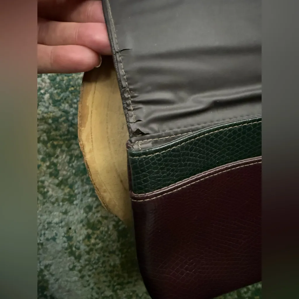 Vintage Gitano faux leather color block mini wallet travel bag Green - Image 4