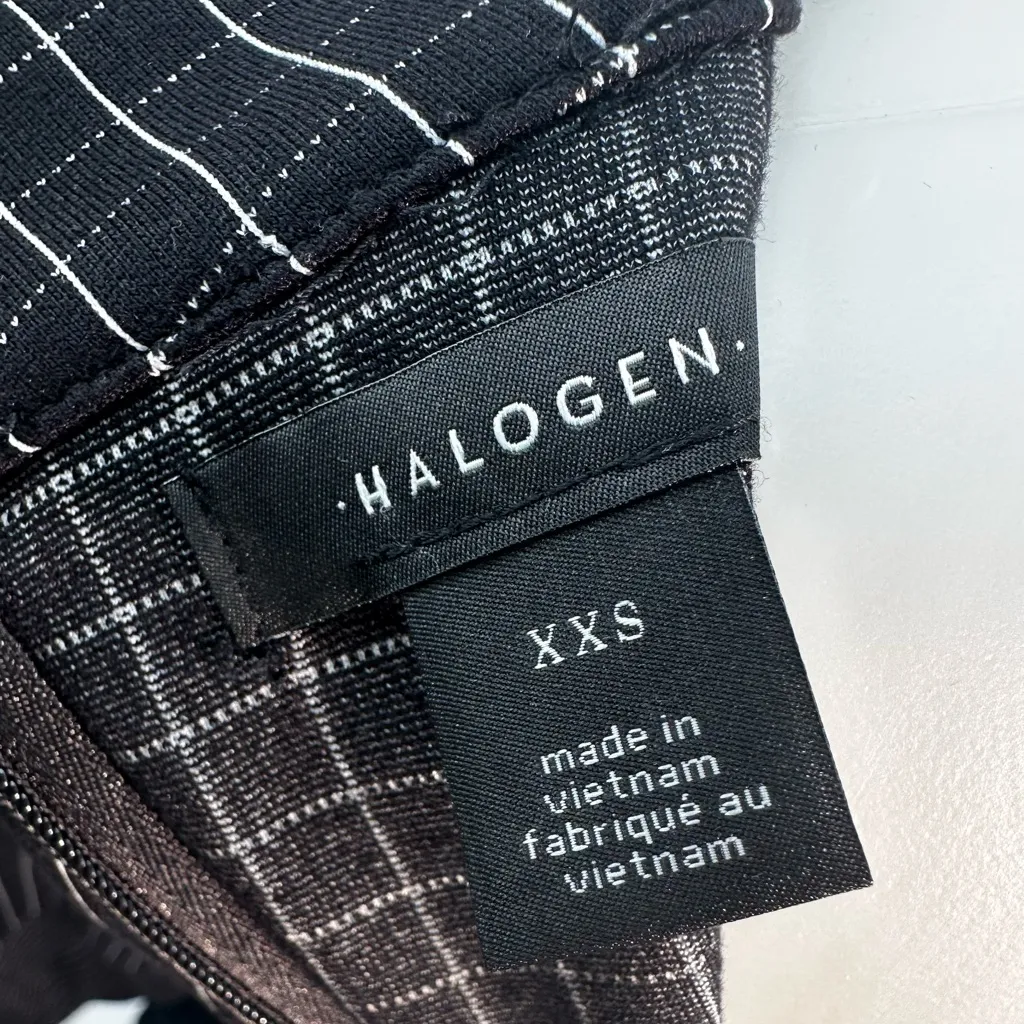 Halogen XXS Black Grid Print Shift Dress Mock Neck Long Sleeve Workwear - Image 7