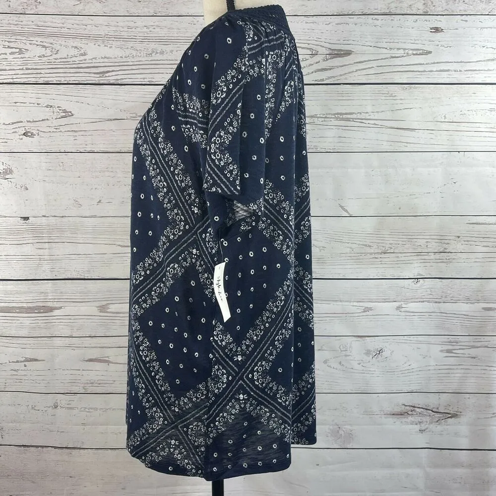 Style & Co XX-Large Top Crochet Accent Cap Sleeve Scoop Neck Lightweight Floral - Image 5