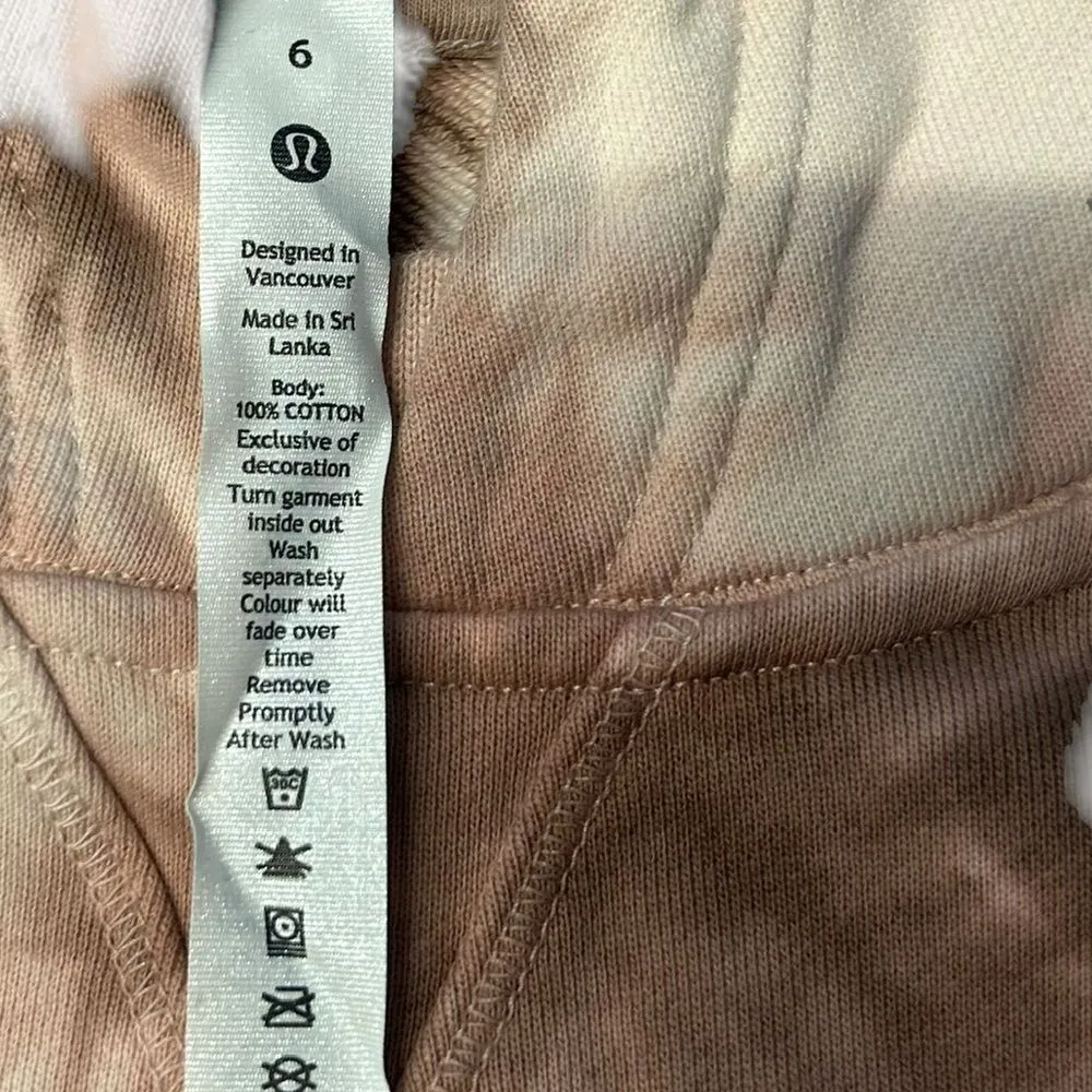 Lululemon Women’s 6 All Yours Hoodie Sweatshirt Earth Dye Clay Brown 100% Cotton - Image 10