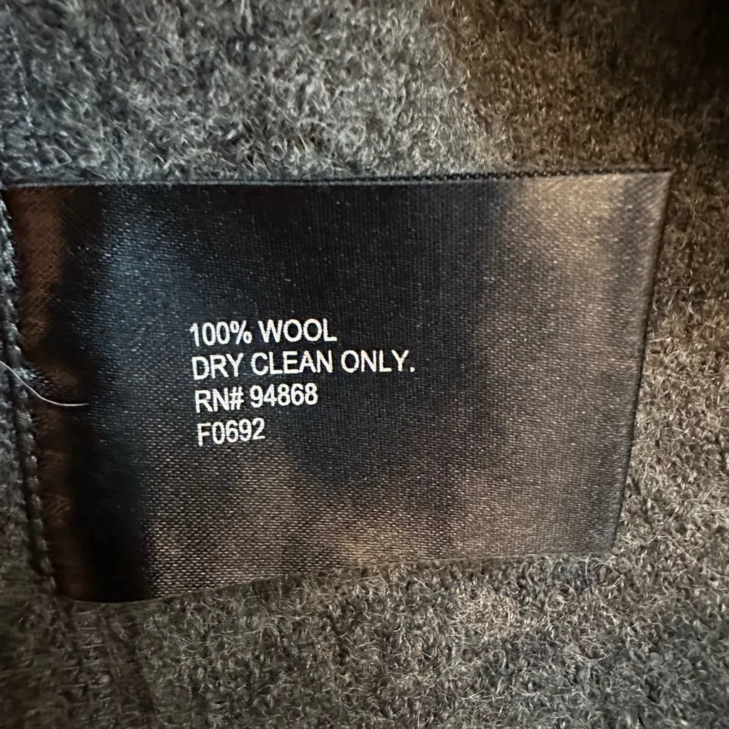 Bernardo Career Tailored Structured 100% Wool Charcoal Grey Blazer Jacket Size L - Image 7