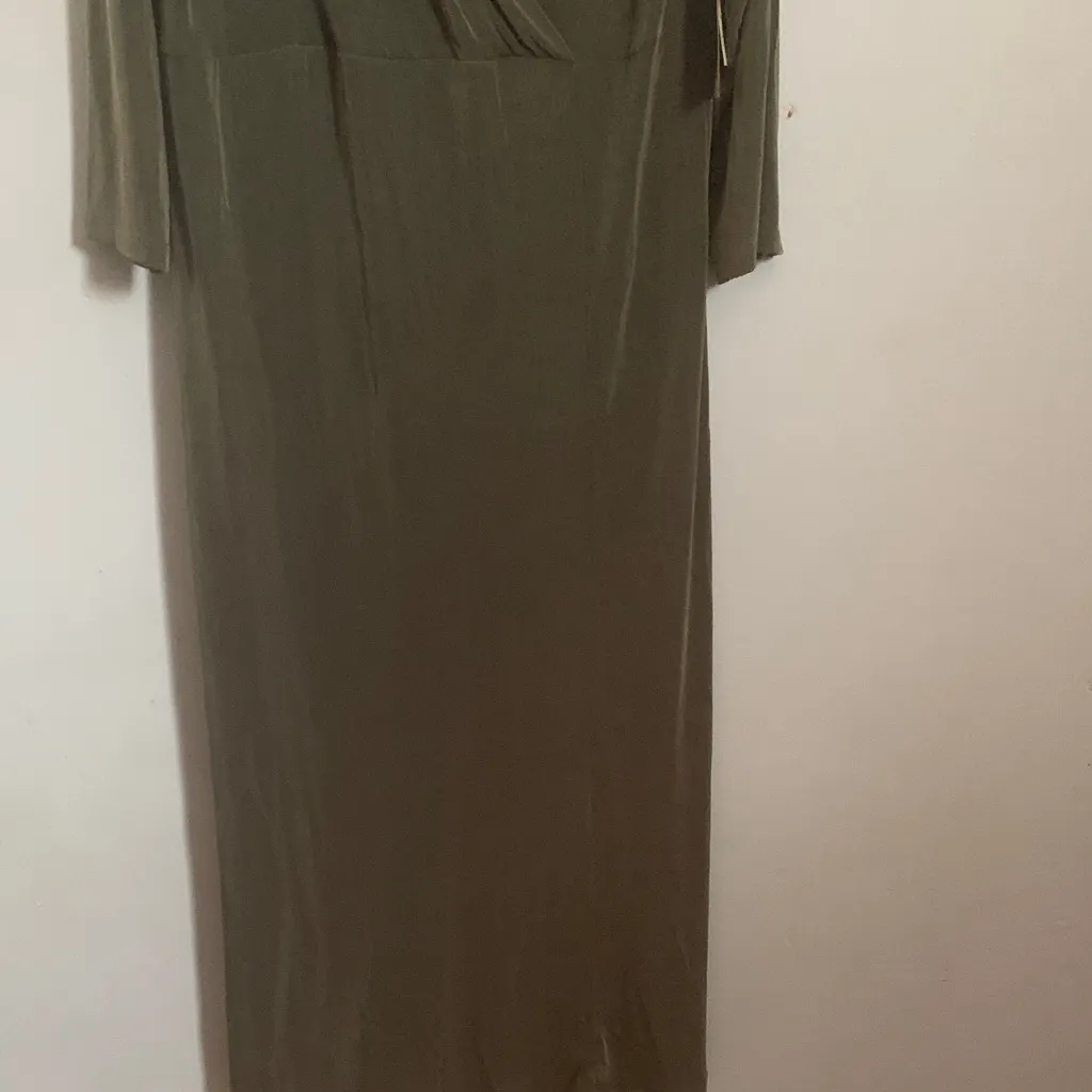 Coldwater Creek Dark Olive Long Sleeve Dress - Image 3