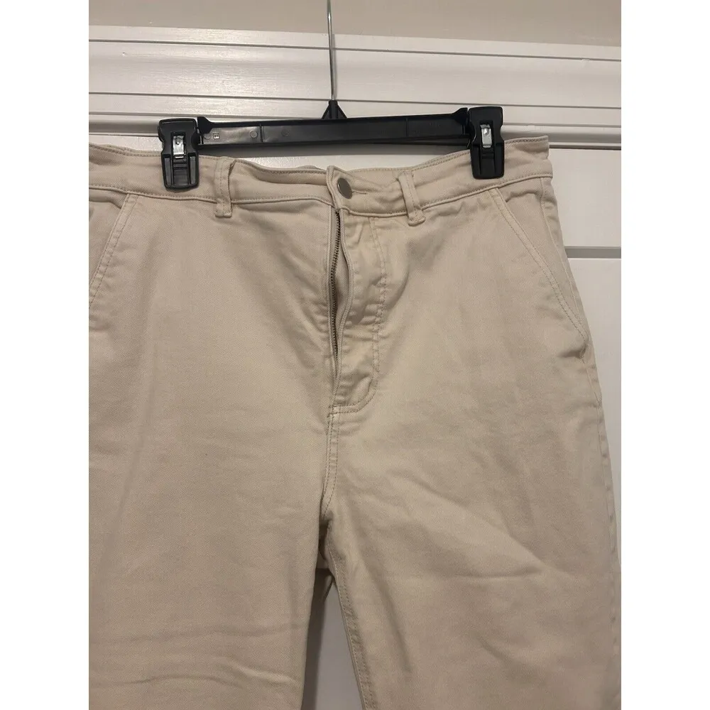 Everlane Women’s Jeans Cream Size 14 Cropped Straight Leg High Rise Cotton Blend - Image 5