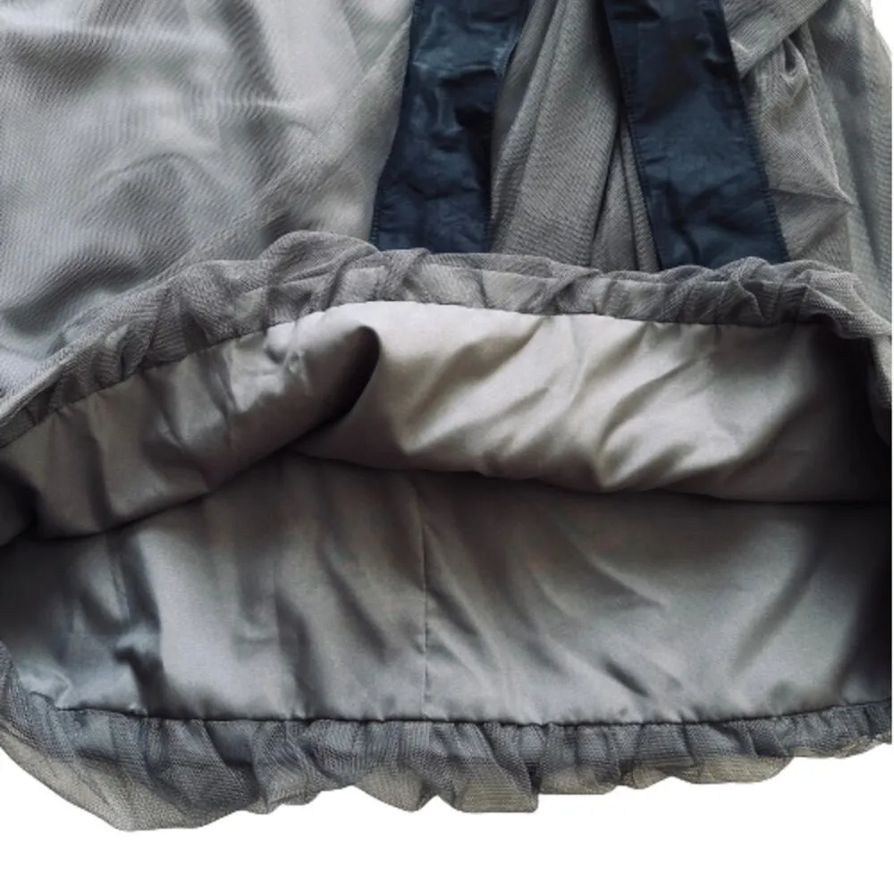 White by Vera Wang Dress Gray Illusion Neckline Sash Belt Formal Size 14 NEW - Image 11