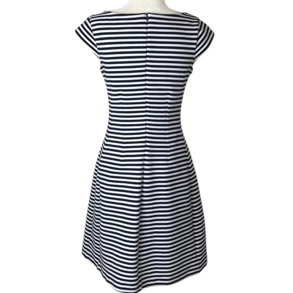 Lilly Pulitzer Briella Striped Blue White Cap Sleeve Lined Dress S - Image 6