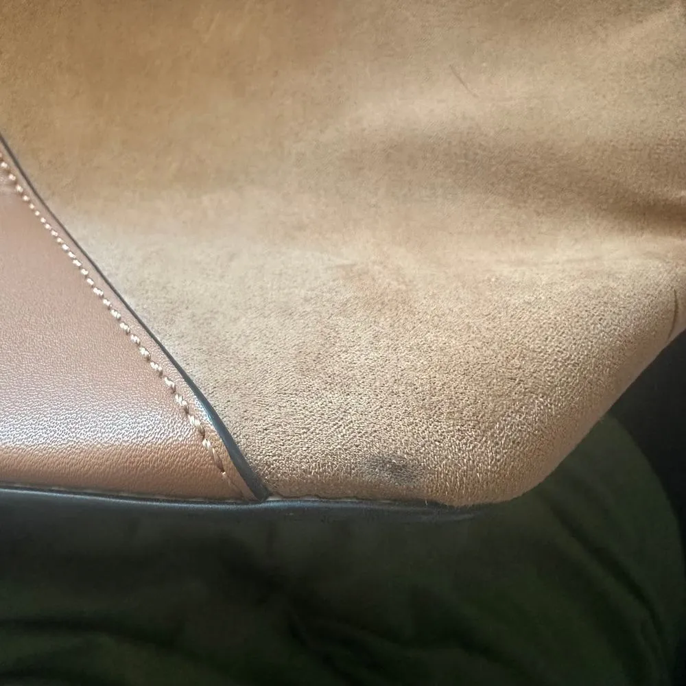 TopShop Faux Leather Cognac Brown Shoulder Bag Women's Purse - Image 9