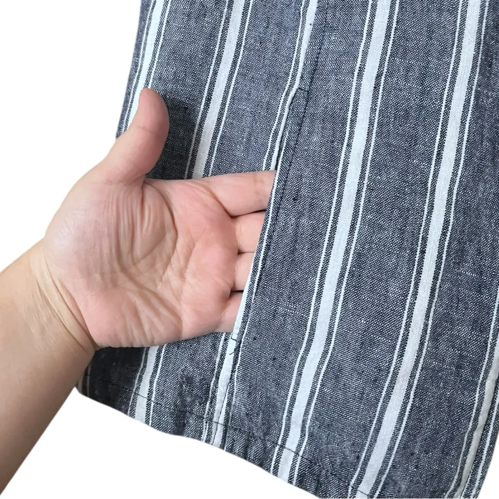 Chico's Chico’s 100% Linen Striped Lavish Linen Open Front Vest Medium - Image 4