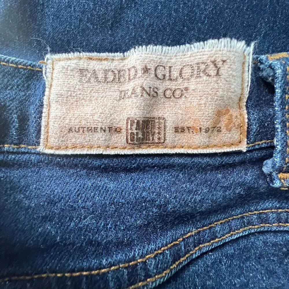 Vintage Faded Glory Jeans Womens 14 Cotton Stretch Y2K Retro Washed High Rise - Image 9