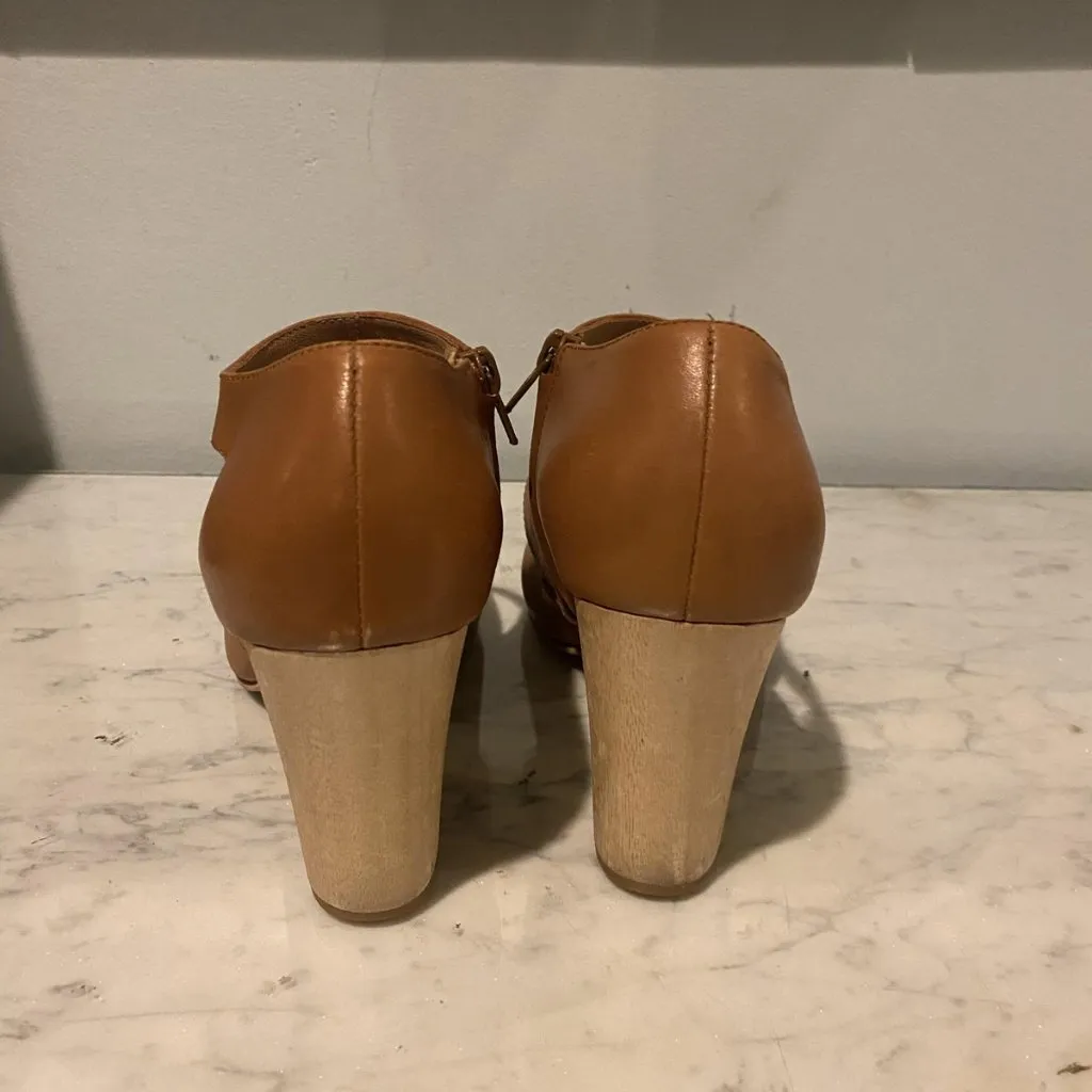 Fortress Of Inca Shoes Womens Size 7 Tan Leather Ankle Strap Block Heel Pumps Brown - Image 5