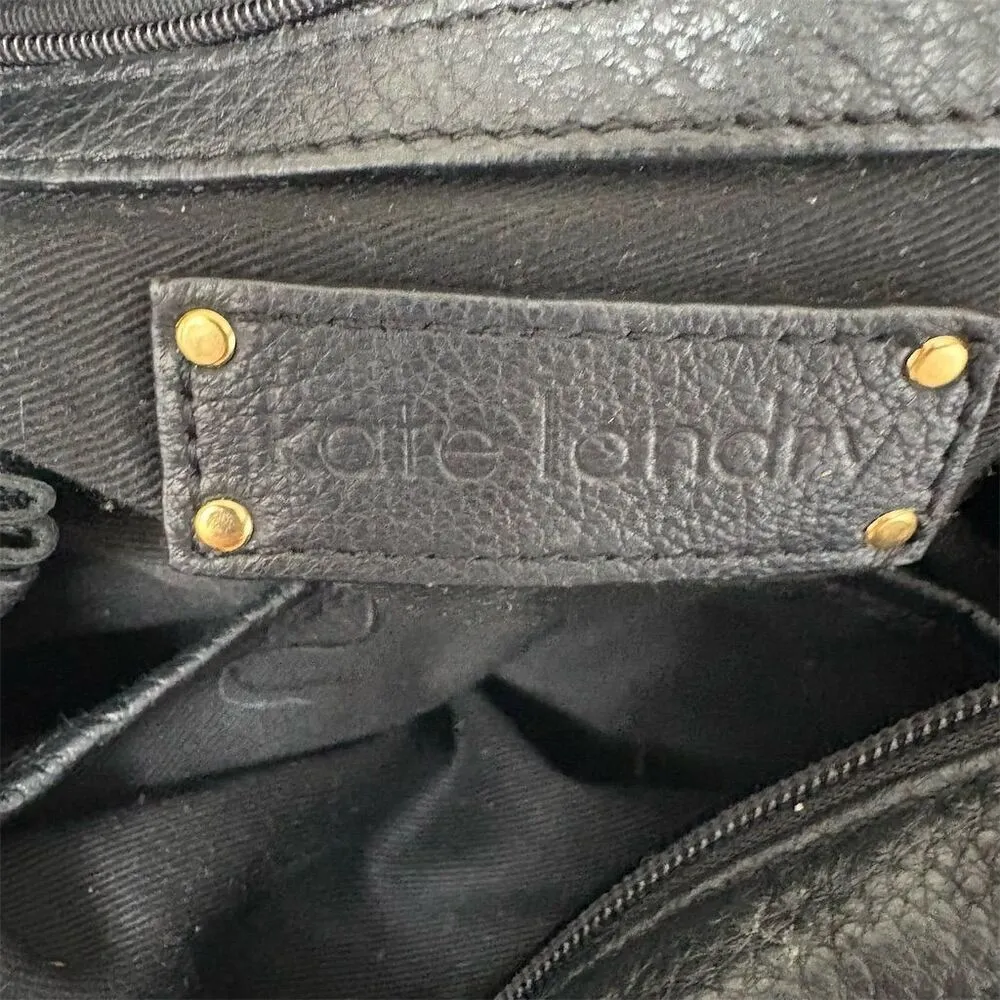 Kate Landry Women's Black Leather Shoulder Bag with Tassel Accents Medium Size - Image 4