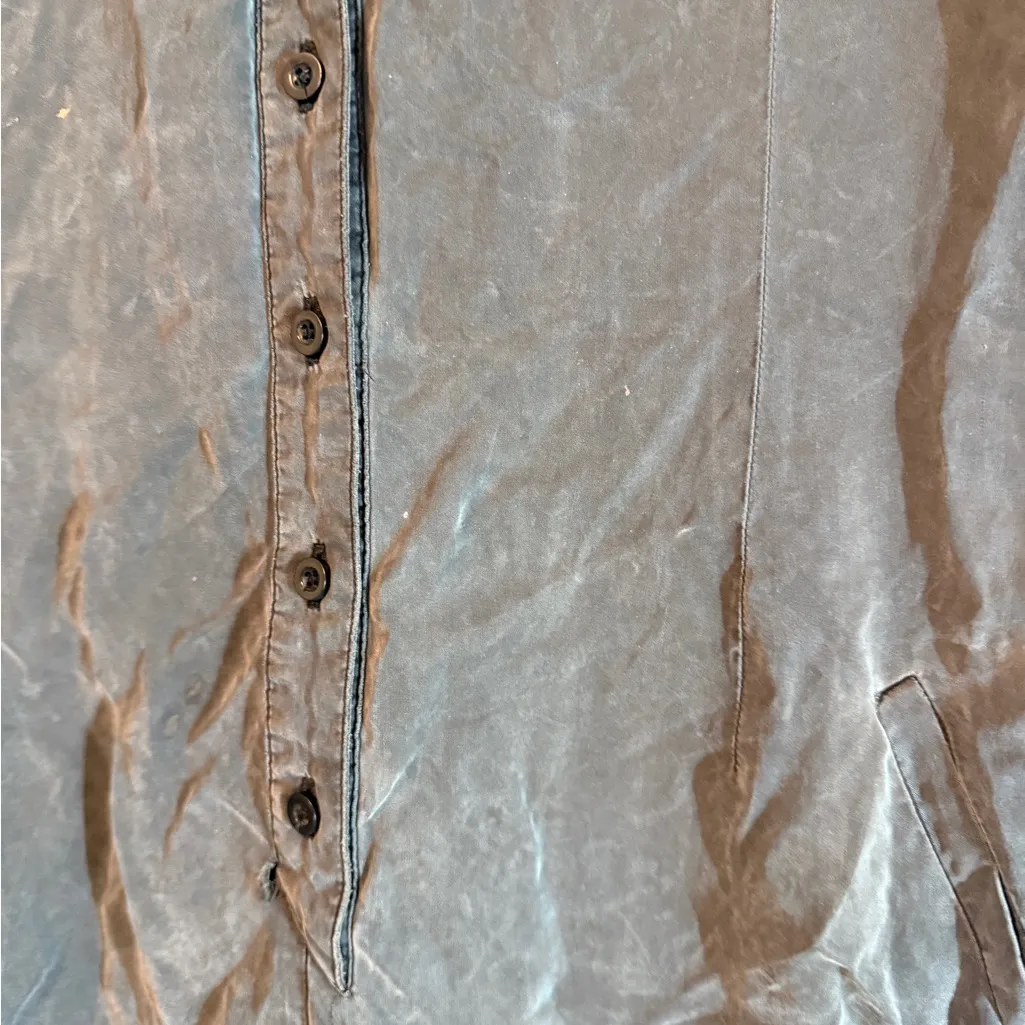 Bebe  Black Shorts Romper Jumpsuit Button Up 3/4Sleeves Faded Black Y2K VTG - Image 12