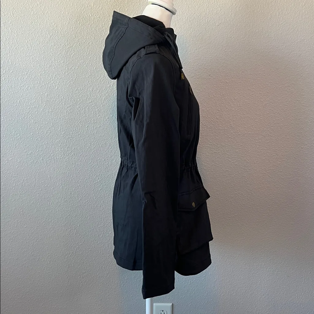 Eden Society Holly Contrast Hooded Cargo Jacket Dark Gray Size Small - Image 2