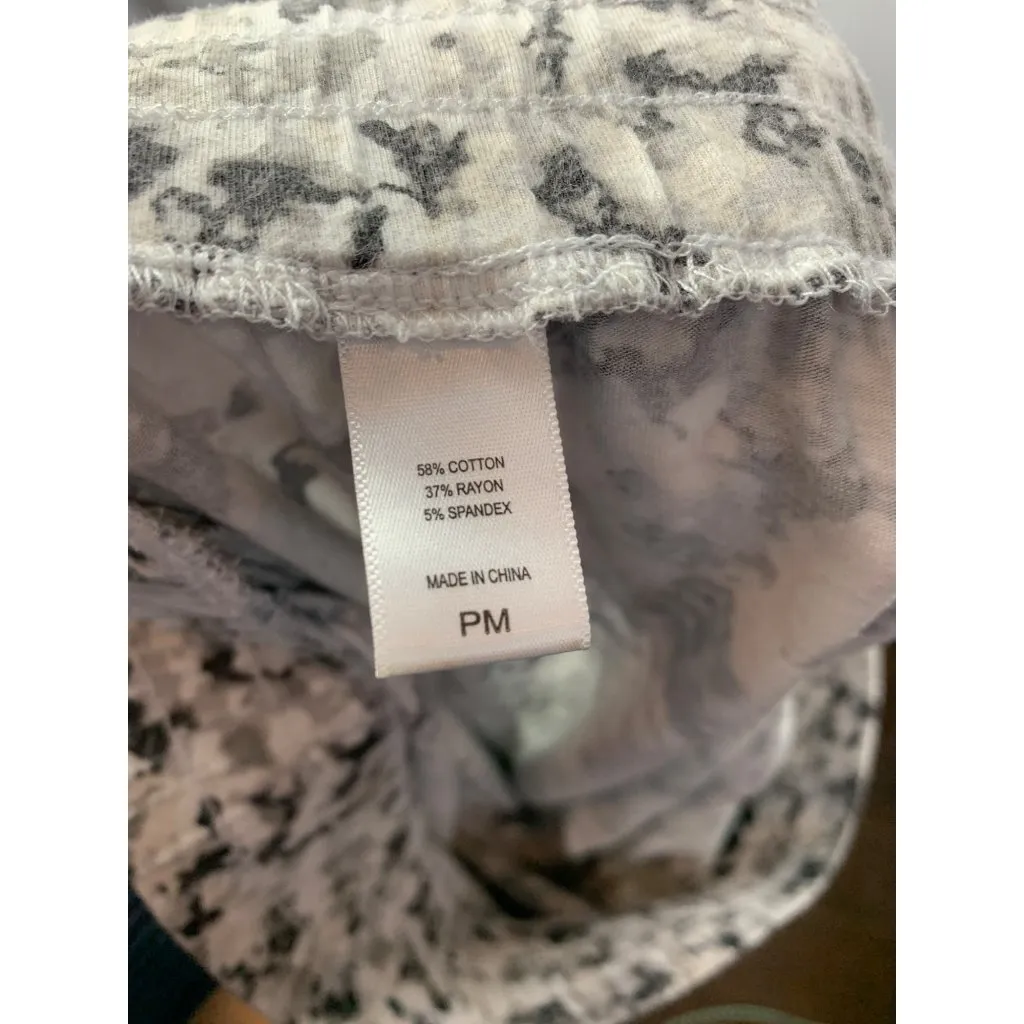 Muk Luks Womens Stretch Jogger Pants PM Cotton/Spandex Blend Black/White Camoufl Black Size undefined - Image 6