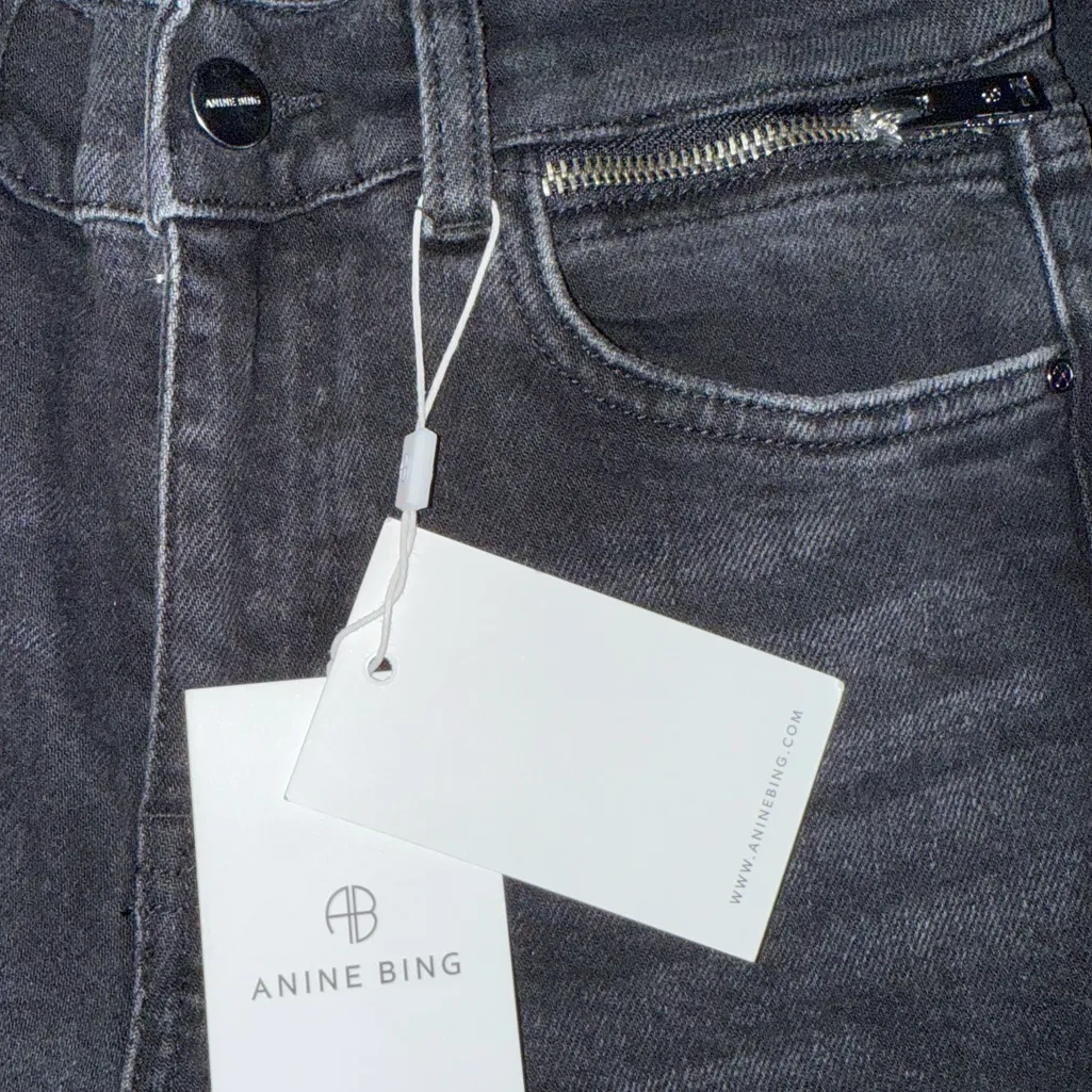 ANINE BING Jax Low Rise Skinny Jeans Washed Black 25 - Image 5