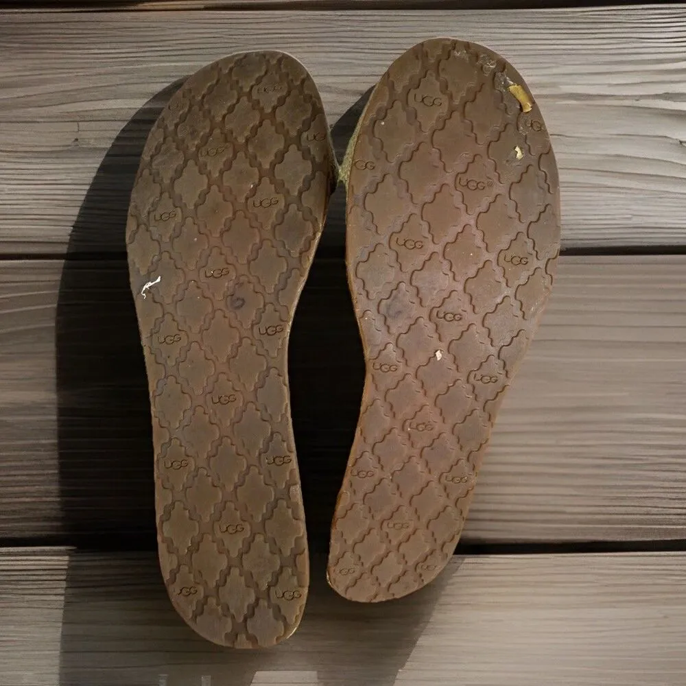 EUC UGG Australia Catrin Womens Crochet Espadrille Flats Tan/Cream Size US 5 - Image 6