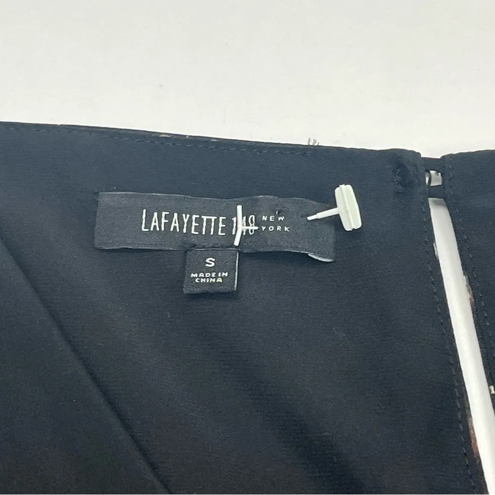 Lafayette 148 New York Women Small Black City Lights 100% Silk Sleeveless Blouse - Image 2