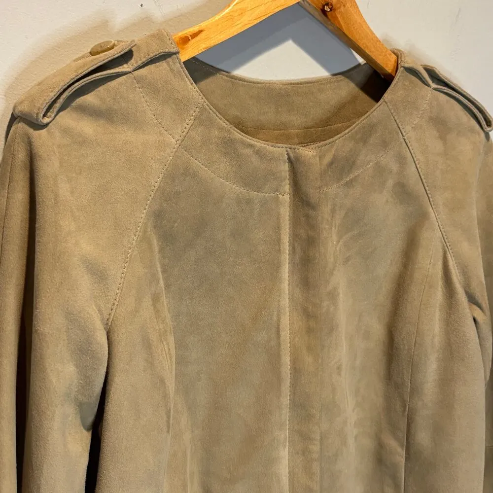 Talbots Tan Goat Suede Zip Front Jacket - size 8 - Image 2